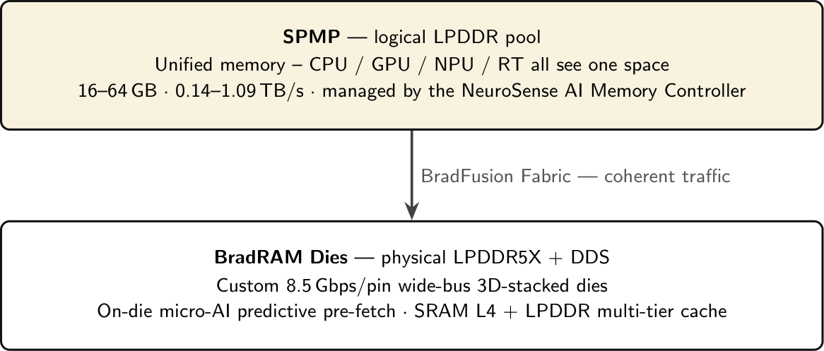 BradRAM + SPMP memory architecture
